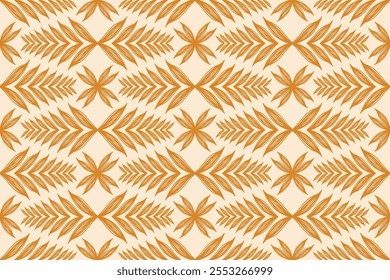 Padrão sem emenda com folhas. Motivos Ikat floral bordado background.geometric padrão oriental étnico tradicional. Estilo asteca. Design para textura, tecido, roupas, embalagem, decoração, papel de parede