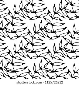 Seamless pattern with  leaves. Natural background. Botanical print. Fabric design