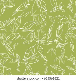 Seamless pattern of leaves. Natural background. Vector illustration