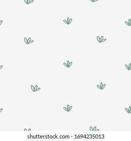 Seamless pattern with leaves on blue background. Floral texture is perfect for backgraound, textile, wallpaper, cards, invitations.