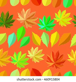 seamless pattern with leaves on a bright background vector illustration
