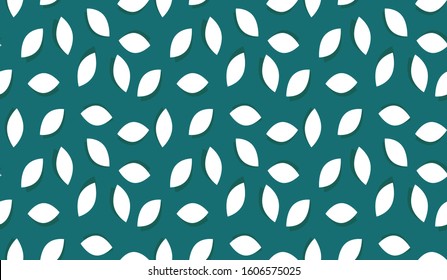 seamless pattern with leaves on dark green background