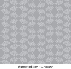 seamless pattern with leaves on gray background, Print