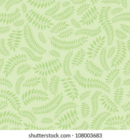seamless pattern with leaves on green background, Print