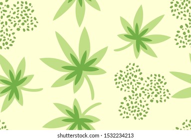 Seamless pattern with leaves on light background. EPS10 vector illustration.
