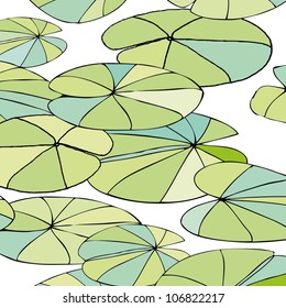 seamless pattern with leaves on the water