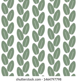 Seamless pattern of leaves on a white background. Vector illustration