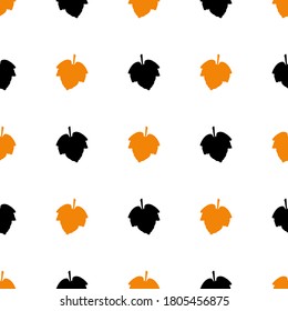 Seamless pattern of the leaves on white background. Vector illustration. Great for use as an additional design. For decorating thematic banners, cards, prints, textiles, fabric, more creatives ideas.