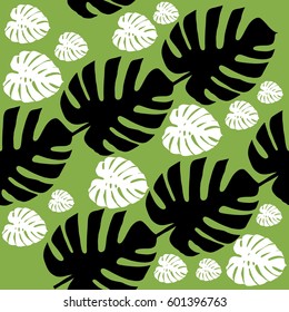 Seamless pattern leaves. Palm leaves