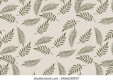 seamless pattern with leaves palm tree summer vector design template