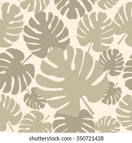 Seamless pattern leaves of palm tree. Vector background.