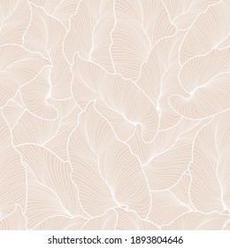 Seamless pattern with leaves in pastel color. Creative texture. Great for fabric, textile Vector Illustration.