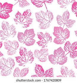 seamless pattern of leaves prints in color of autumn leaves on a white background background for textile decor and design. digital drawing and watercolor texture.