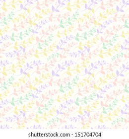Seamless pattern with leaves in retro style. Soft colors. Can be used to web design, fabric design, decorative paper, etc. 