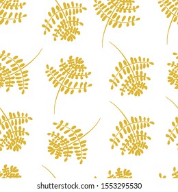 Seamless pattern of leaves. Scandinavian style.
