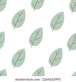 seamless pattern with leaves. season. vector flat style. hand drawing. design for fabric, textile, print, wrapper