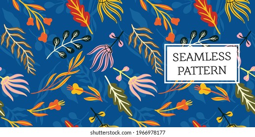 seamless pattern leaves and snake trendy style