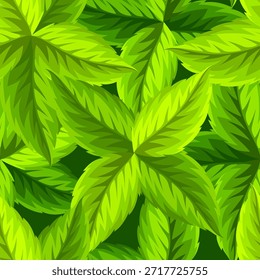 Padrão sem emenda com folhas. Folhagem estilizada de primavera ou verão.