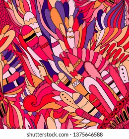 Seamless pattern with leaves. Spring,summer background. Easter