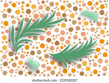 Seamless Pattern leaves and stone. vector illustration. for website, print, wallpapers, business cards, banners, calendars, and graphics.