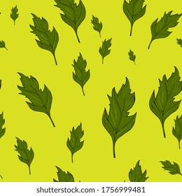 seamless pattern with leaves. Summer, natural background. Hand drawing.