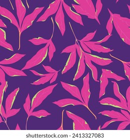 Seamless pattern Leaves Summer trend background design for fabric textile leaves Vector