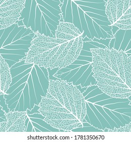 Patrón sin foco con hojas. Fondo texturado con plantas de verano. Elemento natural. Impresión textil. Banner de temporada de vectores, plantilla, tarjeta de saludo, fondo de pantalla. Textura moderna. 