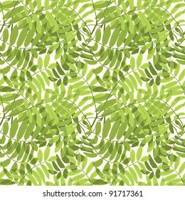 Seamless pattern - leaves of the tree, lit by the sun