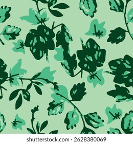 Patrón sin costuras Deja el diseño de fondo de la tendencia para el Vector textil de las hojas de la tela