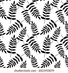 Seamless pattern with leaves. Tropical background.