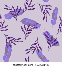 Seamless pattern of leaves. Tropical leaves. Print for fabric and other surfaces