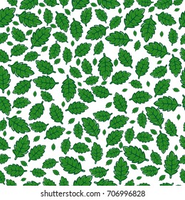 Seamless pattern from leaves. For used for wallpaper, printing on the packaging paper, textiles.