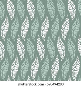 Seamless pattern of leaves in vector