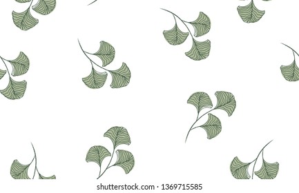 Seamless pattern with leaves. Vector floral background.