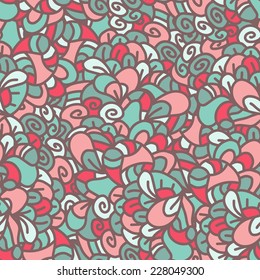 Seamless pattern with leaves, vector floral illustration in vintage style EPS8 