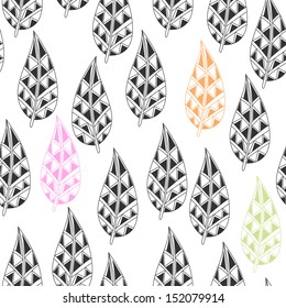 Seamless pattern with leaves. Vector illustration