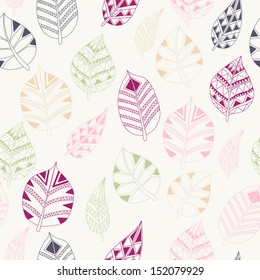 Seamless pattern with leaves. Vector illustration