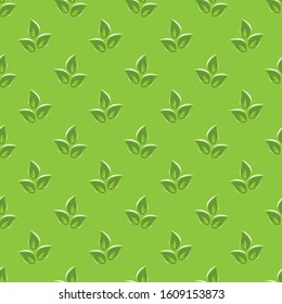 Seamless pattern with leaves. Vector illustration. Design element for fabric, banner, wrapping paper, wallpaper.