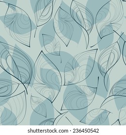 Seamless pattern with leaves. Vector illustration