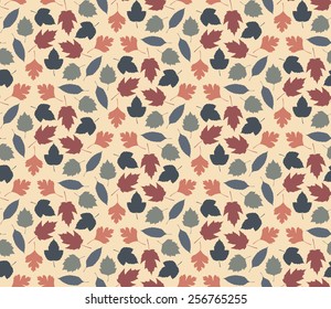  Seamless pattern with leaves. Vector illustration.