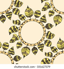 Seamless pattern of leaves. Vector illustration image