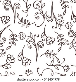 Seamless pattern with leaves. Vector illustration.