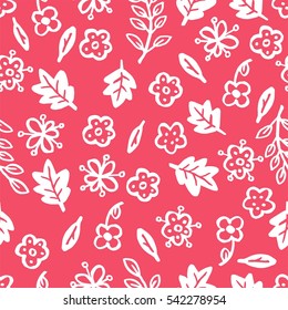 Seamless pattern with leaves. Vector illustration.