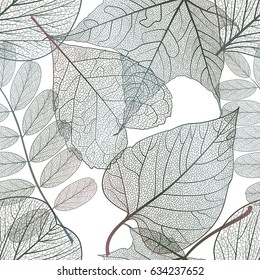 Seamless pattern with  leaves. Vector illustration.