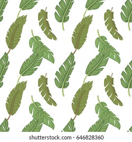 Seamless pattern with leaves vector illustration.