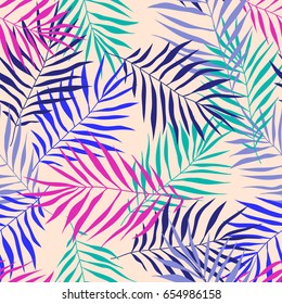 Seamless pattern leaves vector illustration nature design floral summer plant textile