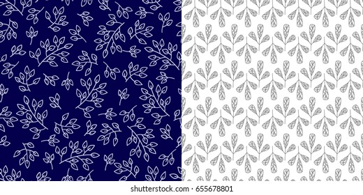 Seamless pattern leaves vector illustration nature design floral summer plant textile