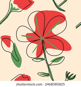 Seamless pattern with leaves. Vector repeating texture. For printing on fabric or paper.