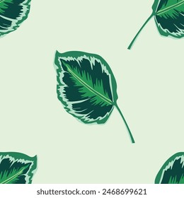 Seamless pattern with leaves. Vector repeating texture. Perfect for printing on fabric, ceramics or gift paper.