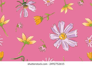 Seamless pattern leaves watercolor illustration. vector design for fashion, fabric, wallpaper and all prints on background earth tone color.